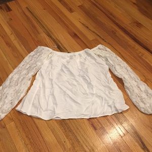 Arden B tube top off shoulder lace sleeve small